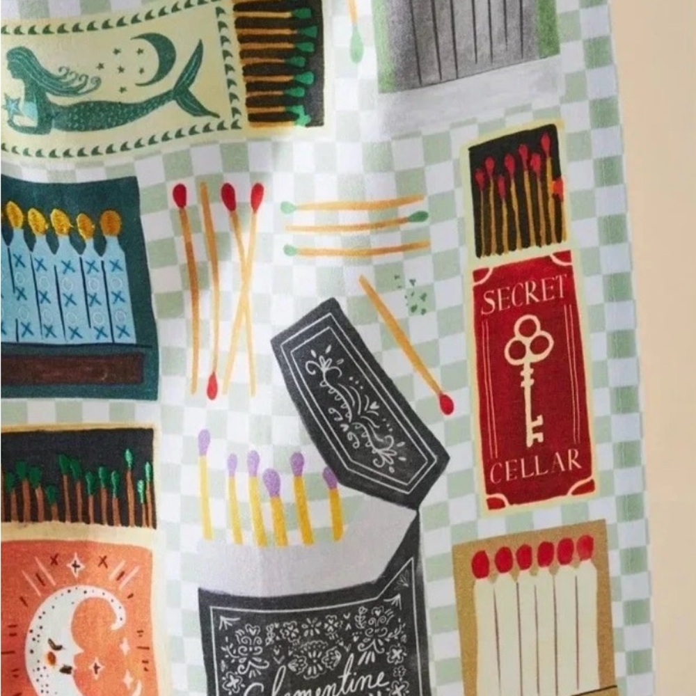 Anthropologie Dish Towel embroidered matches perfect colorful tea home decor - Picture 2 of 6